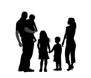 living in wellbeing image shows family with healthy relationship